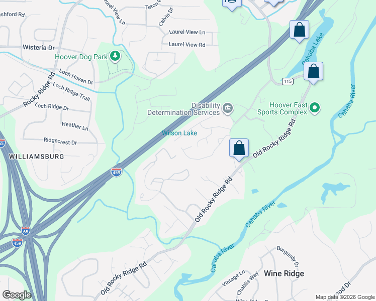 map of restaurants, bars, coffee shops, grocery stores, and more near 1591 Savannah Park in Vestavia Hills