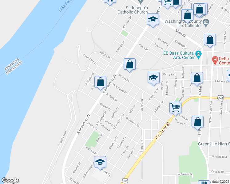 map of restaurants, bars, coffee shops, grocery stores, and more near 819 South Theobald Street in Greenville