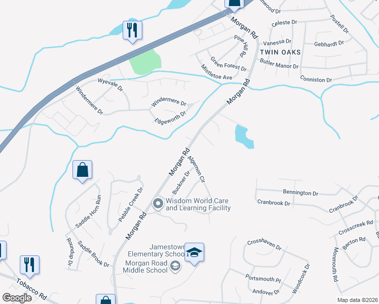 map of restaurants, bars, coffee shops, grocery stores, and more near 3509 Morgan Road in Hephzibah