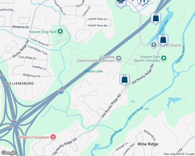 map of restaurants, bars, coffee shops, grocery stores, and more near 3708 Charleston Lane in Vestavia Hills