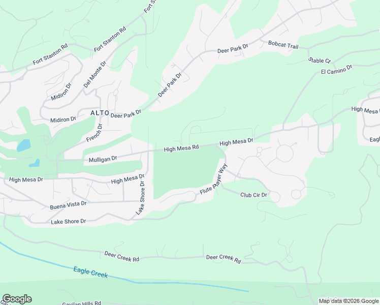map of restaurants, bars, coffee shops, grocery stores, and more near 1221 High Mesa Road in Alto