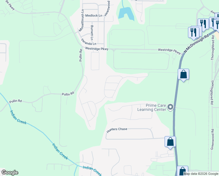 map of restaurants, bars, coffee shops, grocery stores, and more near 509 Plumb Branch Court in McDonough
