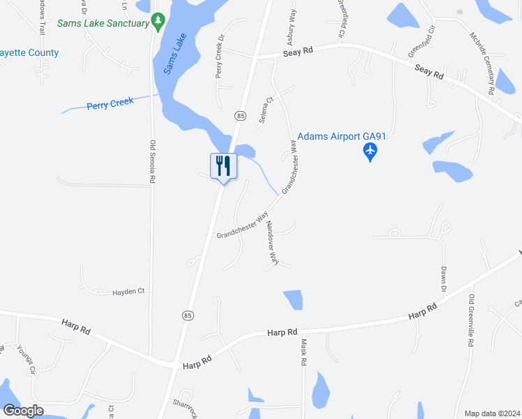 map of restaurants, bars, coffee shops, grocery stores, and more near 275 Grandchester Way in Fayetteville