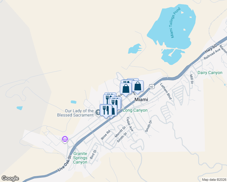 map of restaurants, bars, coffee shops, grocery stores, and more near 522 West Pinto Street in Miami