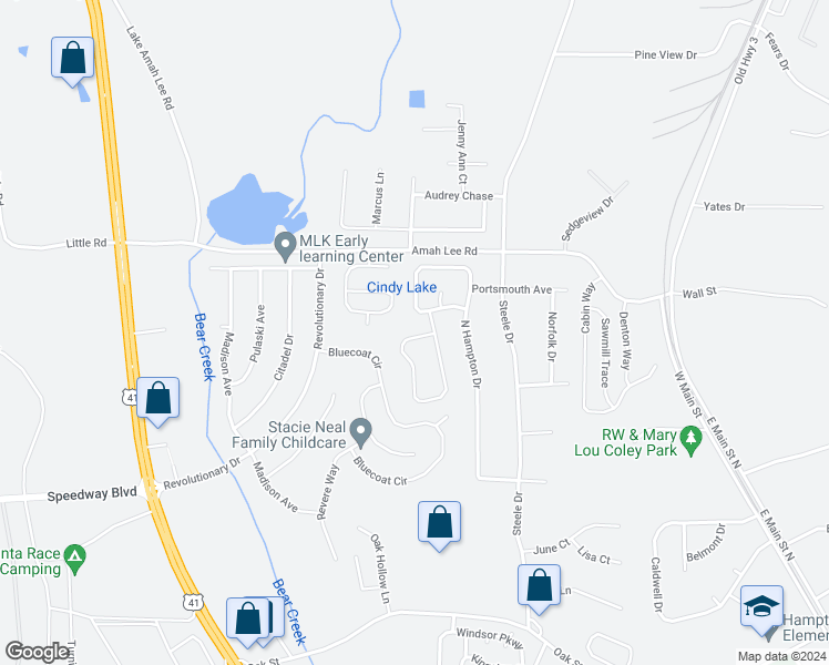 map of restaurants, bars, coffee shops, grocery stores, and more near 1775 Graystone Drive in Hampton