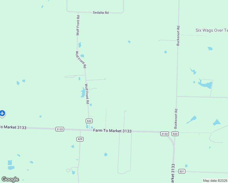 map of restaurants, bars, coffee shops, grocery stores, and more near 3050 Wolf Front Road in Van Alstyne