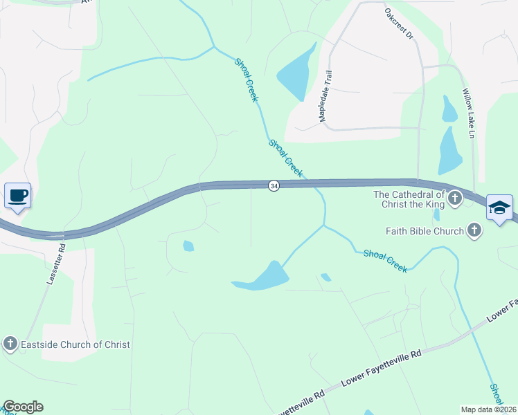 map of restaurants, bars, coffee shops, grocery stores, and more near 38 Shoal Creek Dr in Sharpsburg