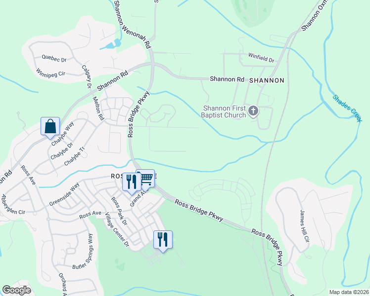 map of restaurants, bars, coffee shops, grocery stores, and more near 2169 Silver Spur Lane in Bessemer