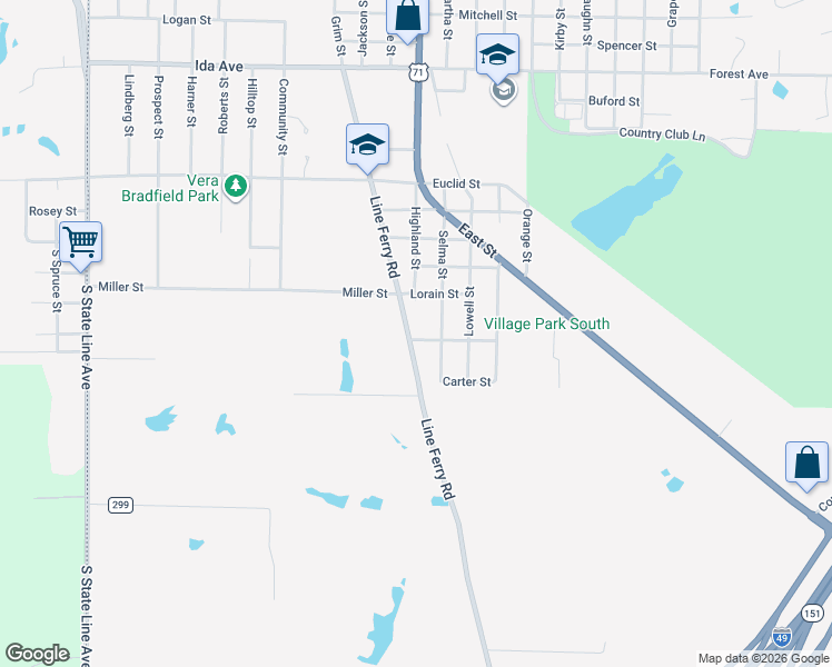 map of restaurants, bars, coffee shops, grocery stores, and more near 2124 Line Ferry Road in Texarkana