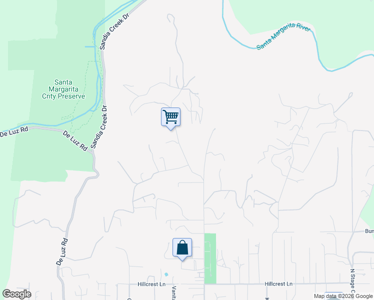 map of restaurants, bars, coffee shops, grocery stores, and more near 1609 Santa Margarita Drive in Fallbrook