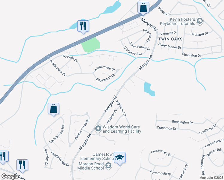 map of restaurants, bars, coffee shops, grocery stores, and more near 3509 Morgan Road in Hephzibah