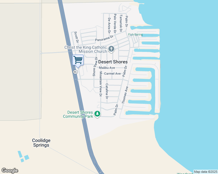 map of restaurants, bars, coffee shops, grocery stores, and more near 75 Redondo Avenue in Thermal