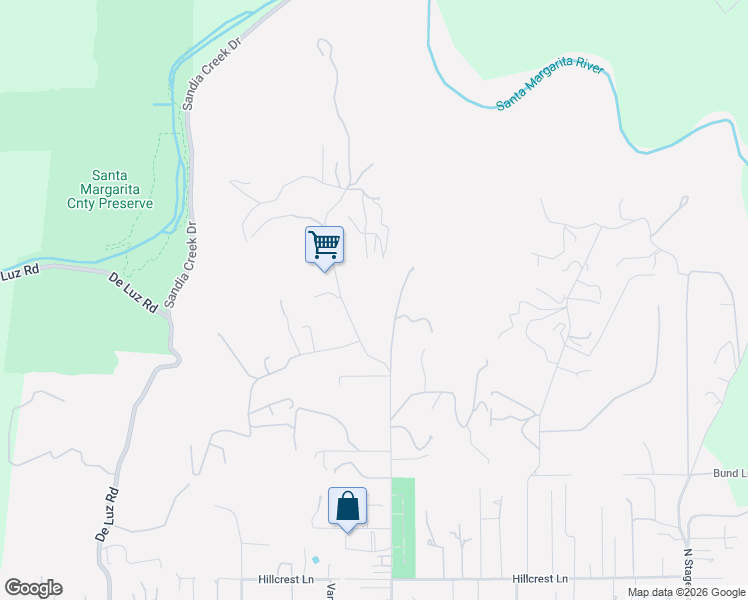 map of restaurants, bars, coffee shops, grocery stores, and more near 1609 Santa Margarita Drive in Fallbrook