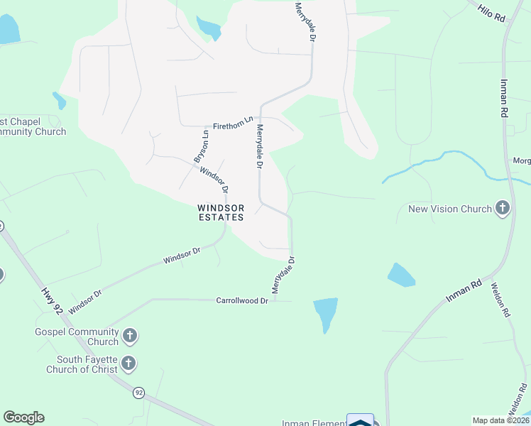 map of restaurants, bars, coffee shops, grocery stores, and more near 160 Merrydale Drive in Fayetteville