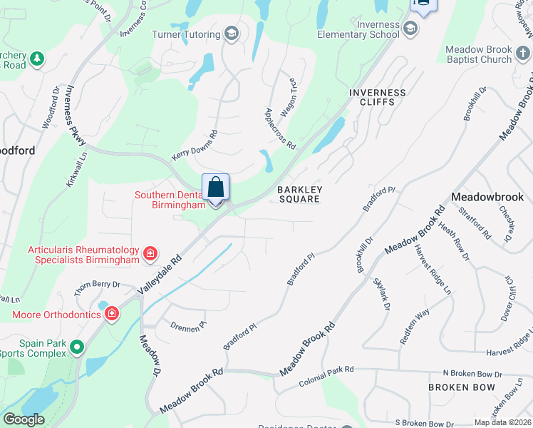 map of restaurants, bars, coffee shops, grocery stores, and more near 124 Biltmore Drive in Birmingham