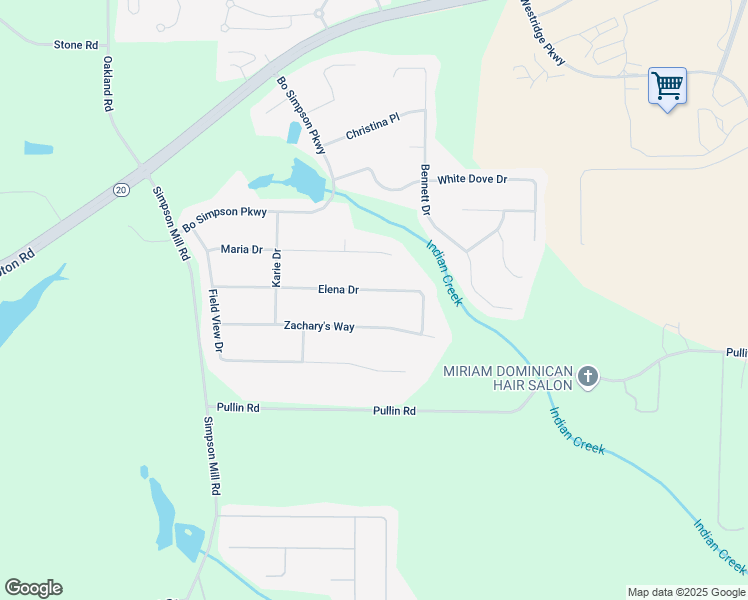 map of restaurants, bars, coffee shops, grocery stores, and more near 1478 Elena Drive in McDonough