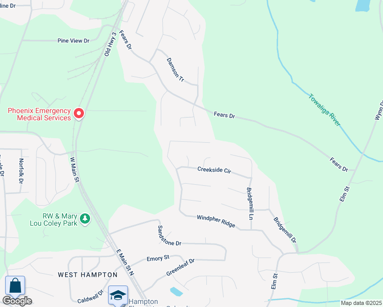 map of restaurants, bars, coffee shops, grocery stores, and more near 80 Knolls Ridge in Hampton
