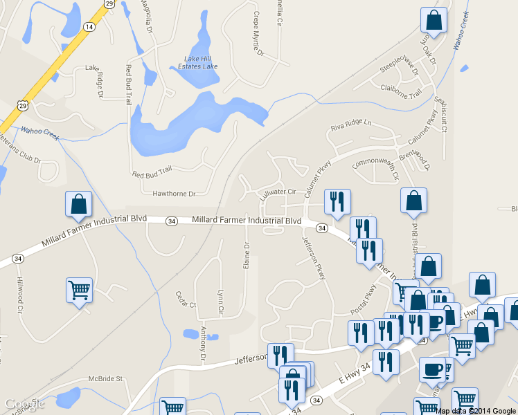 map of restaurants, bars, coffee shops, grocery stores, and more near in Newnan