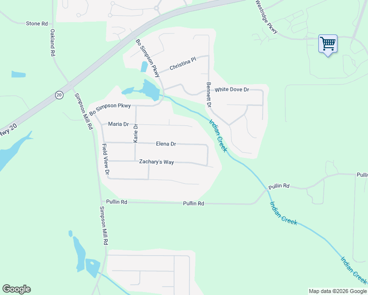 map of restaurants, bars, coffee shops, grocery stores, and more near 1479 Elena Drive in McDonough