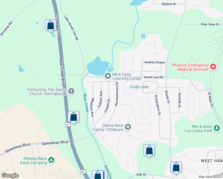 map of restaurants, bars, coffee shops, grocery stores, and more near 28 Citadel Drive in Hampton