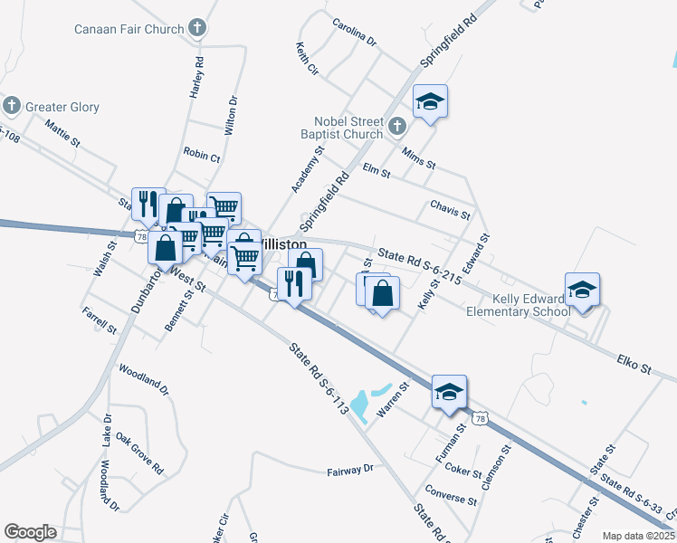 map of restaurants, bars, coffee shops, grocery stores, and more near 140 Matthews Street in Williston