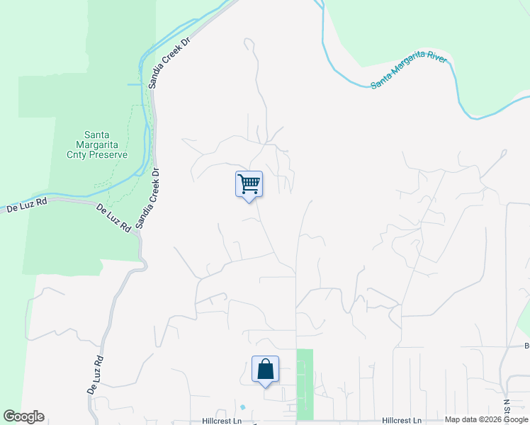 map of restaurants, bars, coffee shops, grocery stores, and more near 1707 Santa Margarita Drive in Fallbrook