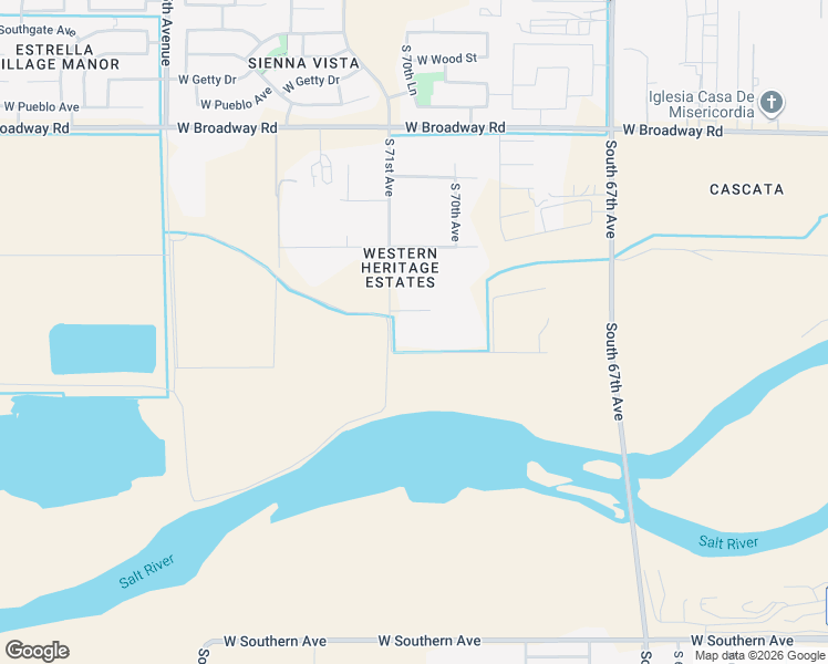 map of restaurants, bars, coffee shops, grocery stores, and more near 7030 West Roeser Road in Phoenix
