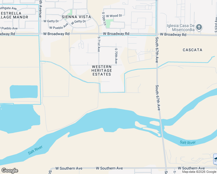 map of restaurants, bars, coffee shops, grocery stores, and more near 7030 West Roeser Road in Phoenix
