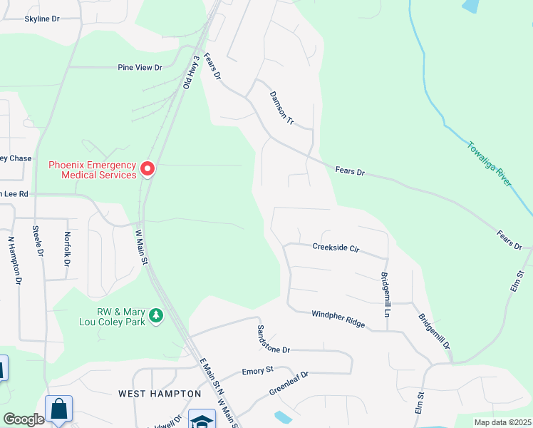 map of restaurants, bars, coffee shops, grocery stores, and more near 441 Windpher Ridge in Hampton