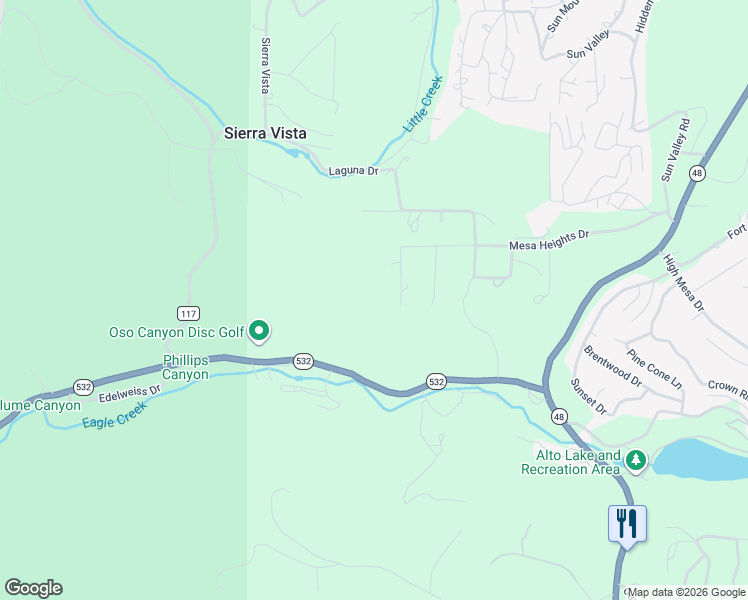 map of restaurants, bars, coffee shops, grocery stores, and more near 114 Donkey Court in Alto