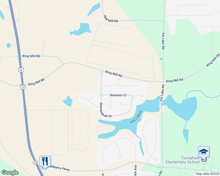 map of restaurants, bars, coffee shops, grocery stores, and more near 812 Graeme Drive in McDonough