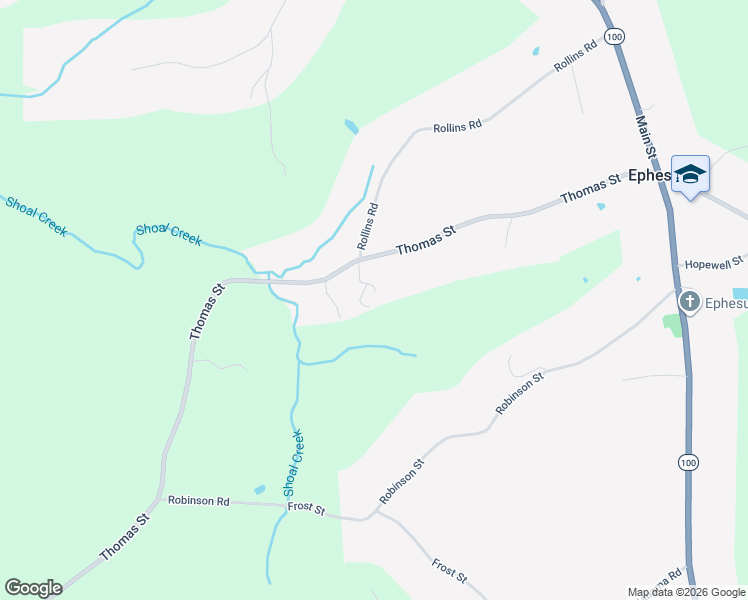 map of restaurants, bars, coffee shops, grocery stores, and more near 781 Thomas Street in Roopville