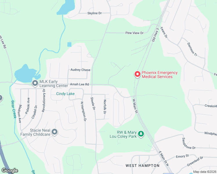 map of restaurants, bars, coffee shops, grocery stores, and more near 660 Amah Lee Road in Hampton