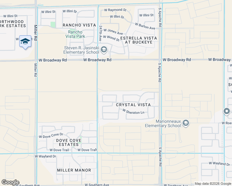map of restaurants, bars, coffee shops, grocery stores, and more near 24578 West Gregory Road in Buckeye