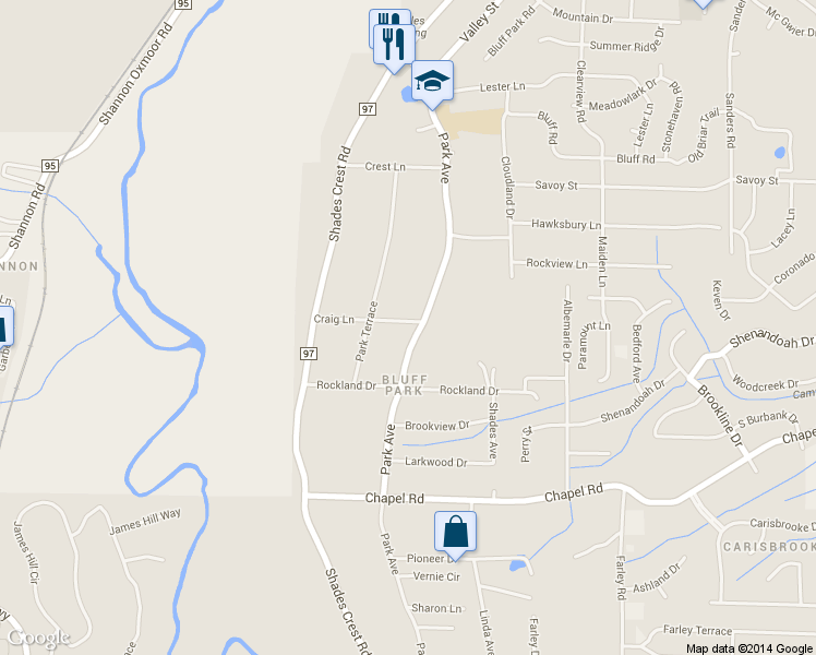 map of restaurants, bars, coffee shops, grocery stores, and more near 478 Park Avenue in Birmingham