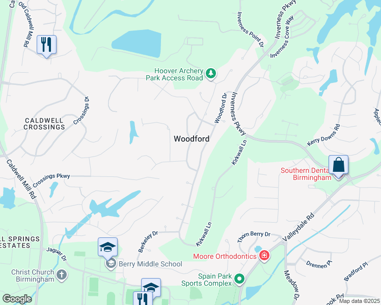 map of restaurants, bars, coffee shops, grocery stores, and more near 5609 Afton Drive in Birmingham