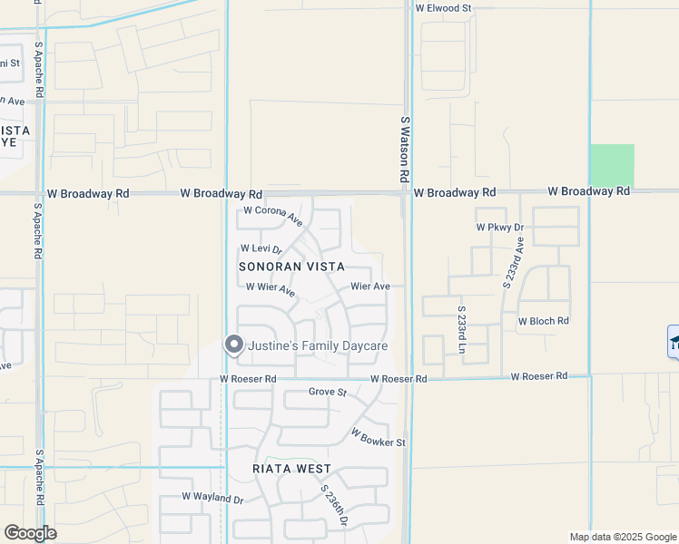 map of restaurants, bars, coffee shops, grocery stores, and more near 23653 West Tamarisk Avenue in Buckeye