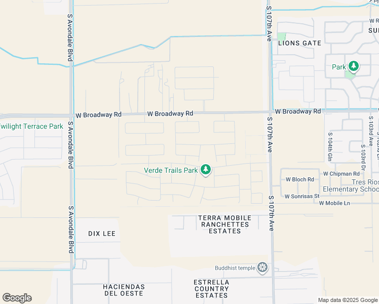 map of restaurants, bars, coffee shops, grocery stores, and more near Levi Drive in Tolleson