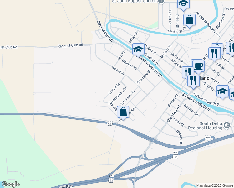 map of restaurants, bars, coffee shops, grocery stores, and more near 111 Plantation Drive in Leland