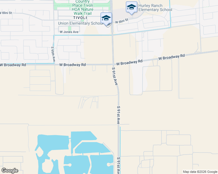 map of restaurants, bars, coffee shops, grocery stores, and more near 4644 South 91st Avenue in Tolleson