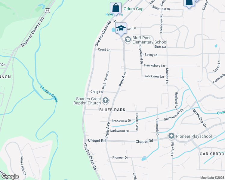 map of restaurants, bars, coffee shops, grocery stores, and more near 478 Park Avenue in Birmingham