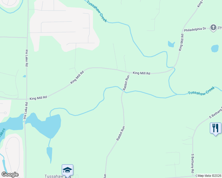 map of restaurants, bars, coffee shops, grocery stores, and more near 1012 King Mill Road in McDonough