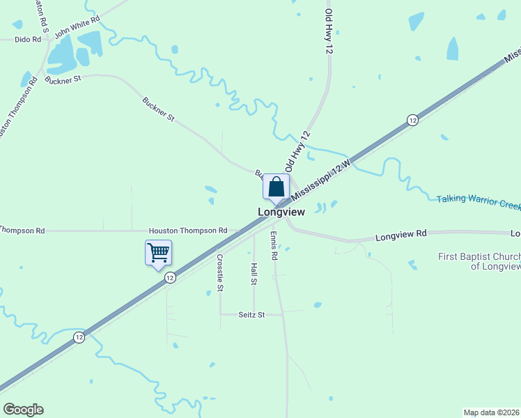 map of restaurants, bars, coffee shops, grocery stores, and more near 11345 Mississippi 12 West in Starkville
