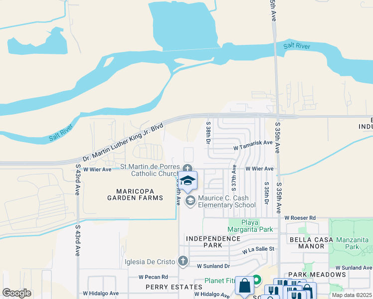 map of restaurants, bars, coffee shops, grocery stores, and more near 3862 West Tamarisk Street in Phoenix