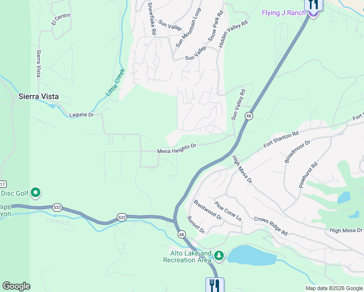 map of restaurants, bars, coffee shops, grocery stores, and more near Mesa Heights Dr in Lincoln