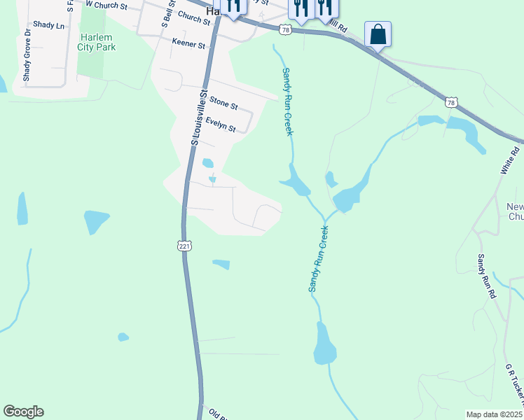 map of restaurants, bars, coffee shops, grocery stores, and more near 120 Morgan Drive in Harlem
