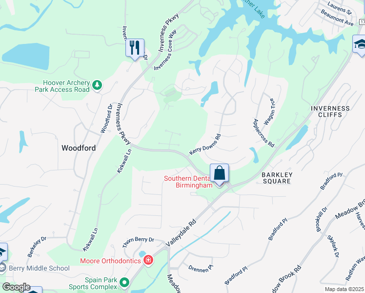 map of restaurants, bars, coffee shops, grocery stores, and more near 378 Rockport Lane in Birmingham