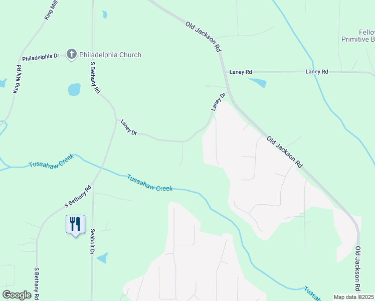 map of restaurants, bars, coffee shops, grocery stores, and more near 204 Laney Drive in Locust Grove