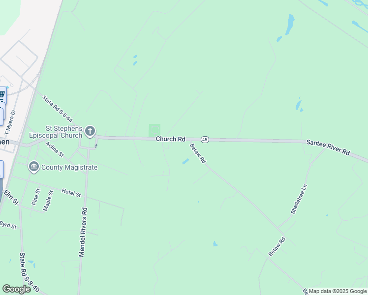 map of restaurants, bars, coffee shops, grocery stores, and more near 296 Church Road in Saint Stephen