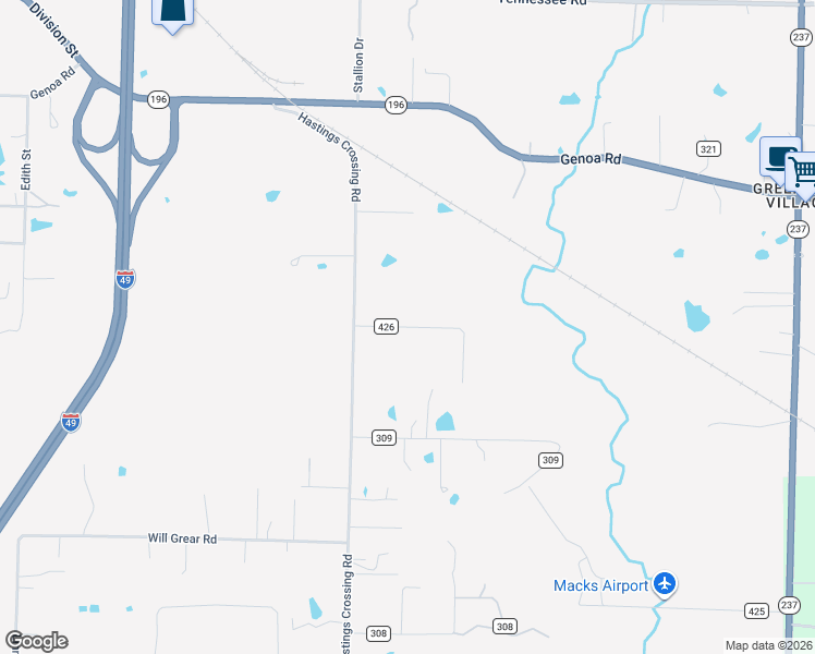 map of restaurants, bars, coffee shops, grocery stores, and more near 4502 East Moore Road in Texarkana